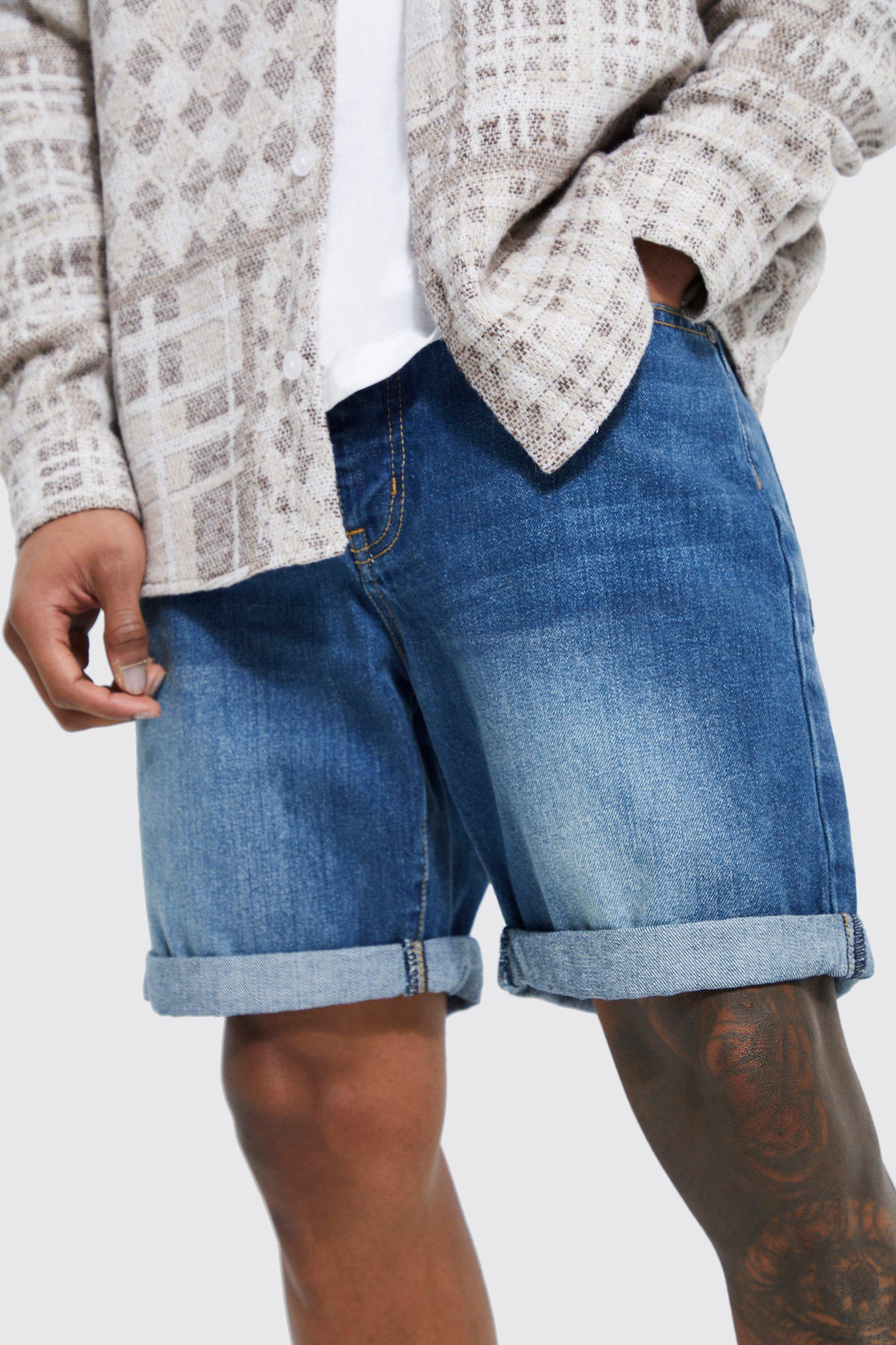 Mens denim 2025 shorts boohoo